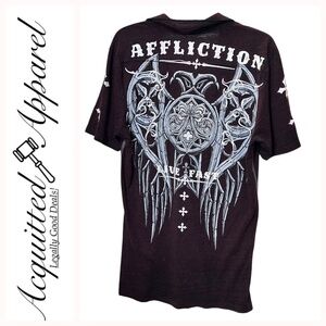 Affliction Live Fast Mens Polo Golf Shirt Large